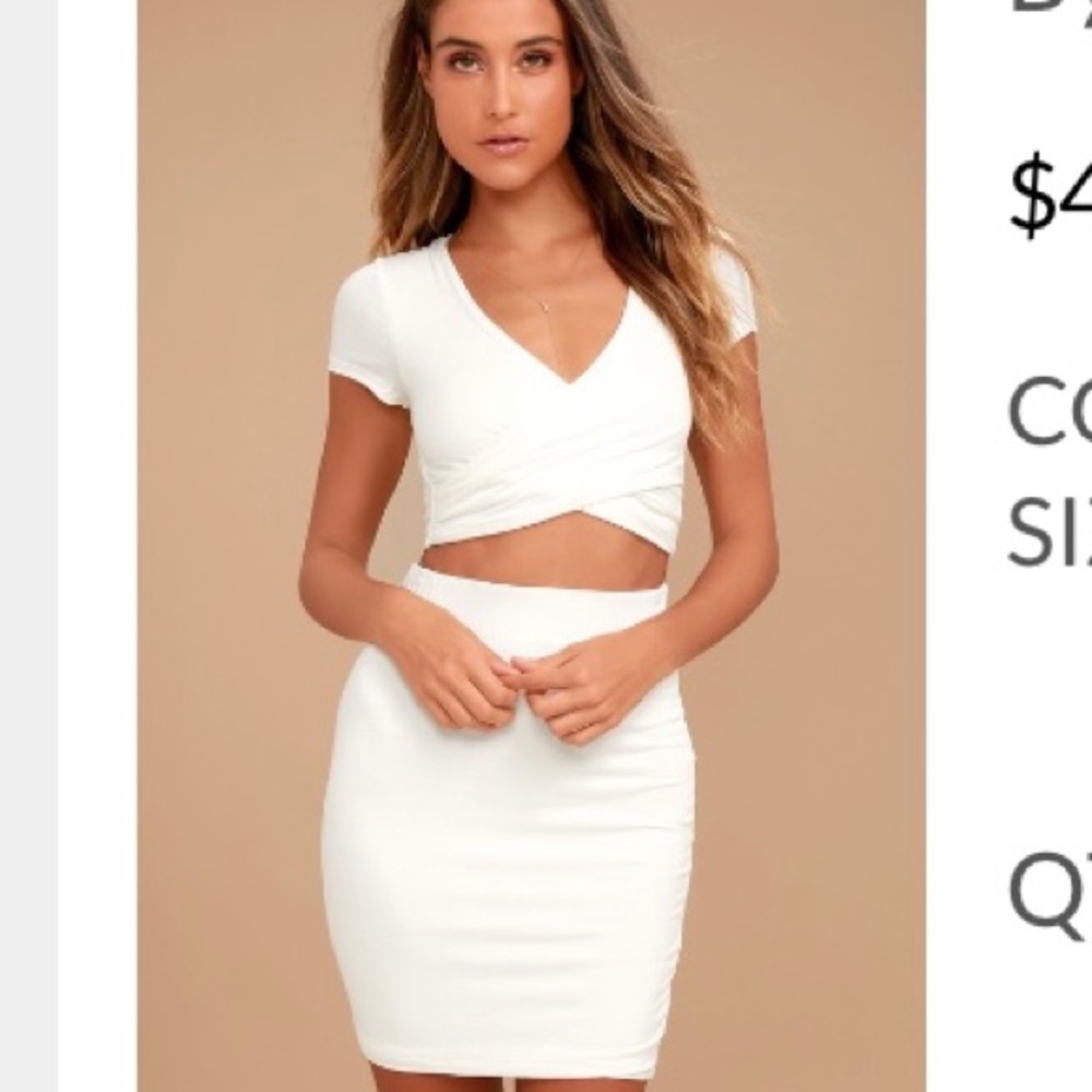 Brand new two piece white outfit